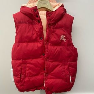 Burberry Girl Reversible Vest Jacket In Coral Pink
